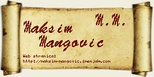 Maksim Mangović vizit kartica